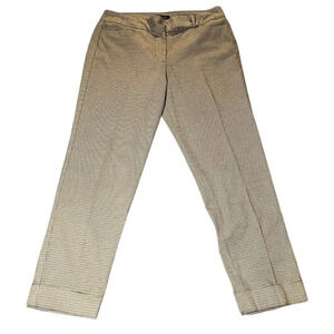 Talbots Woman Pants Brown 8P Tweed Herringbone Heritage Wool Blend Slacks Casual